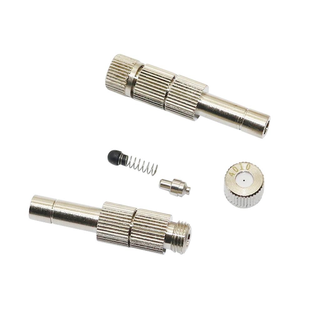 6mm Metal Low Pressure Quick-connect Misting Nozzle With Filter inside 0.2/0.3/0.4/0.5/0.6mm Orifice Cooling Irrigation Sprayer