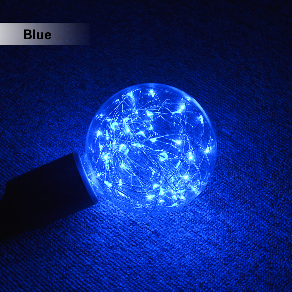 Copper Fairy LED Bulb light E27 G95 Party Stage Lighting Incandescent Bulb LED Edison Filament Light Red/blue/RGB LED Lamp