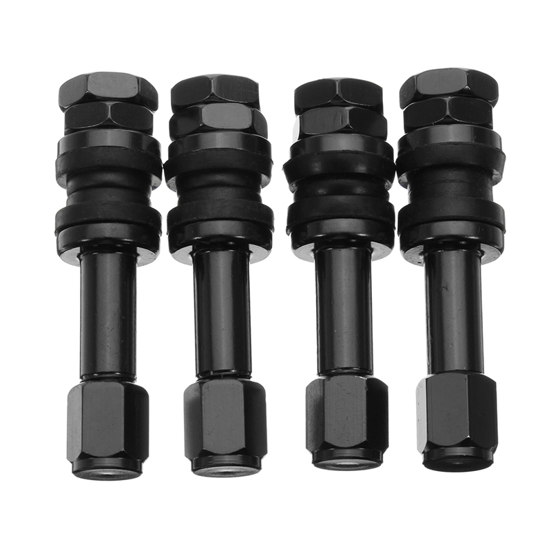 4pcs TR48E Bolt-in Auto Car Tubeless Wheel Tire Valve Stems Dust Caps