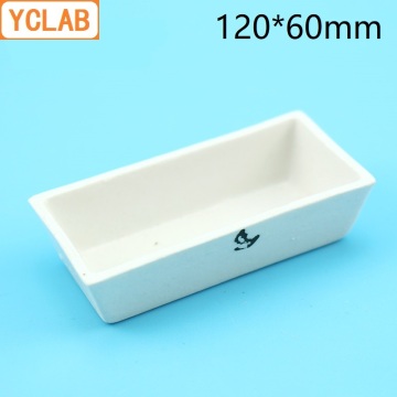 YCLAB 120*60mm Ash Content Dish Ceramic Ark Square Boat High Temperature Resistant Laboratory Chemistry Equipment