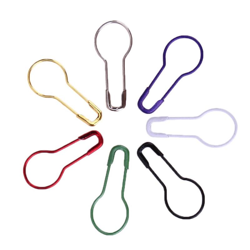 100pcs 1Box Mixed Color Safety Pins Calabash Gourd Shape Safety Pin Markers Pins Craft Sewing Knitting Stitch Holder Accessories