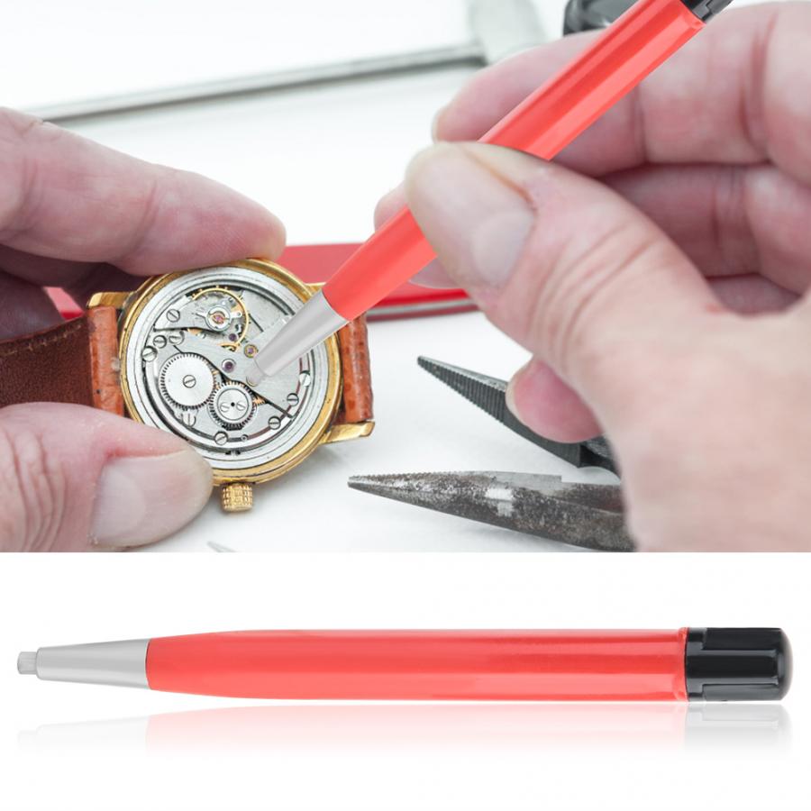 Watch Rust Removal Brush Pen Fiberglass Brass Steel Clean Scratch Polishing Tool Red Watch Repair Tool Watch Parts Accessory