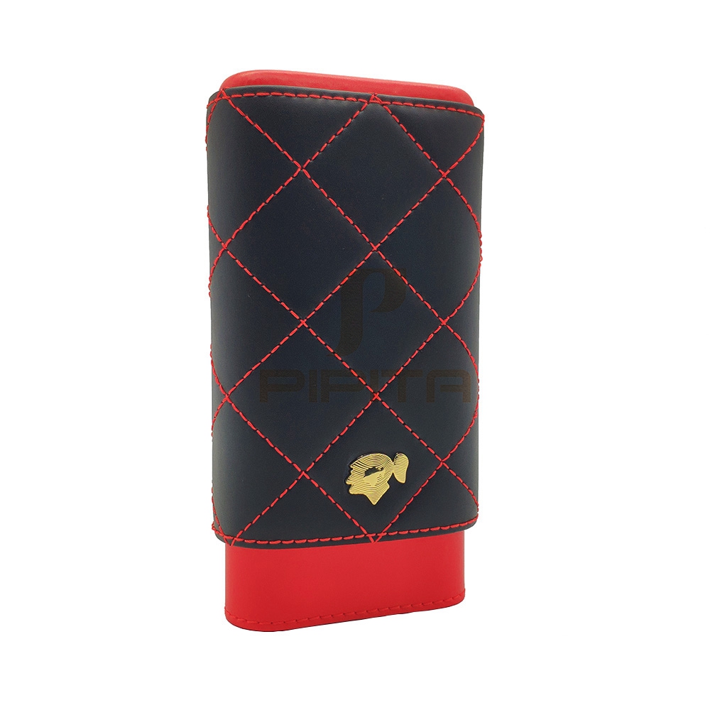 COHIBA Cigar Cases 3 Holders Black Red Travel PU Leather Cigar Case Wrapped Cedar Tube Mini Cigar Humidor Box With Nice Gift Box