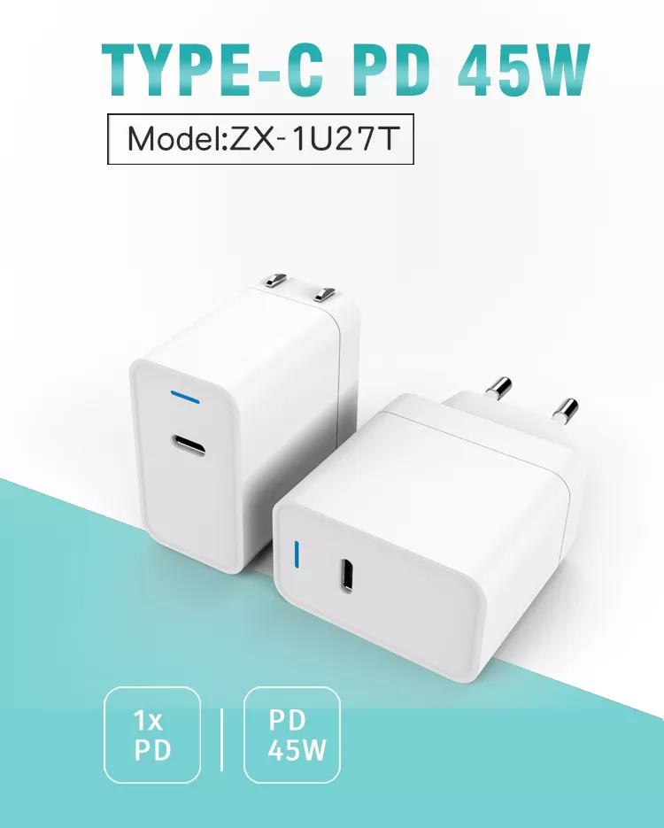 PD 45W LED Type C Wall Charger Adapter