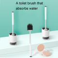 Toilet Brush Kit Household Rubber Head Long Holder Soft Bristle Wall Hanging Silicone Flex Floor Cleaning Brush Bathroom Tool