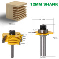 3 Wing Wood Router Bit Sets With 6 Piece Slot Cutter Chisel Woodworking Tenon Cutter Tools - 6mm 6.35mm 8mm 12mm 12.7mm Shank