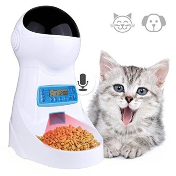 Nicrew Pet-U 3L Automatic Pet Food Feeder With Voice Recording / LCD Screen Bowl For Medium Small Dog Cat Dispensers 4 times