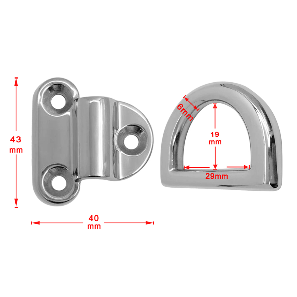 Universal Small Folding Pad Eye Deck Lashing Ring Staple Cleat for Trailer Marine Boat Other Vehicle Parts Accessories 43x40 mm