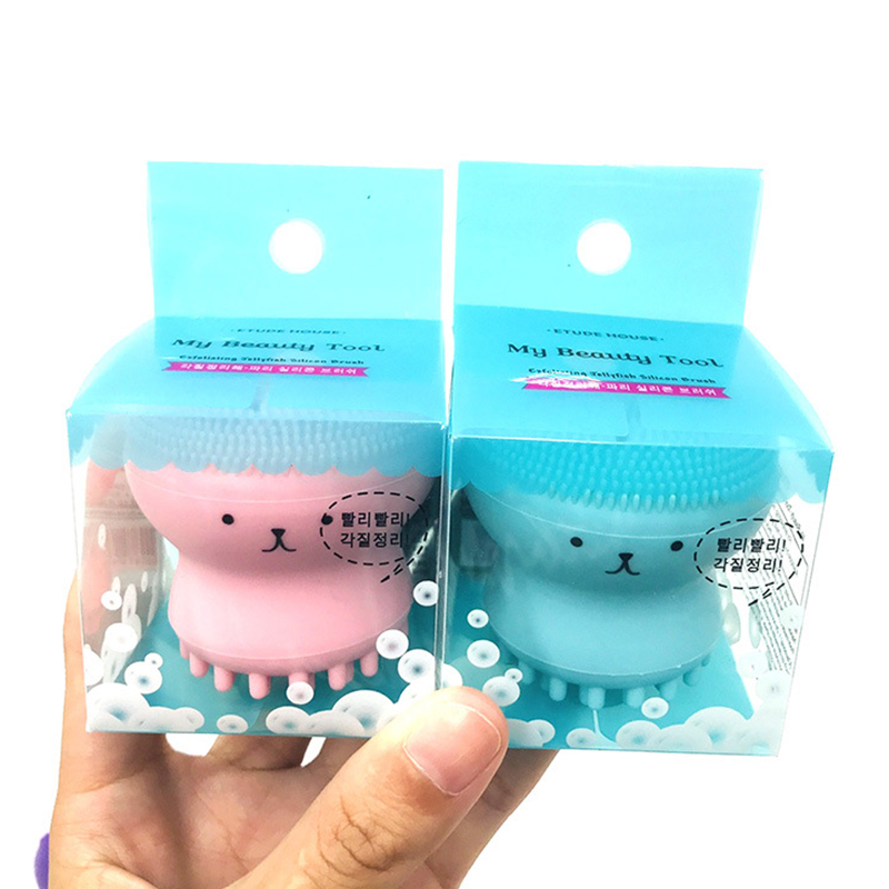 Octopus Shape Silicone Face Cleansing Brush Cleanser Deep Pore Cleansing Exfoliator Face Scrub Massages Skin Care Tool