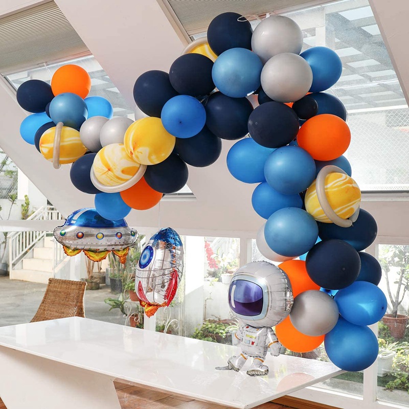 85pcs/set Outer Space Balloons Arch Universe Space Planets UFO Rocket Astronaut Balloons Garland Kids Birthday Party Decor