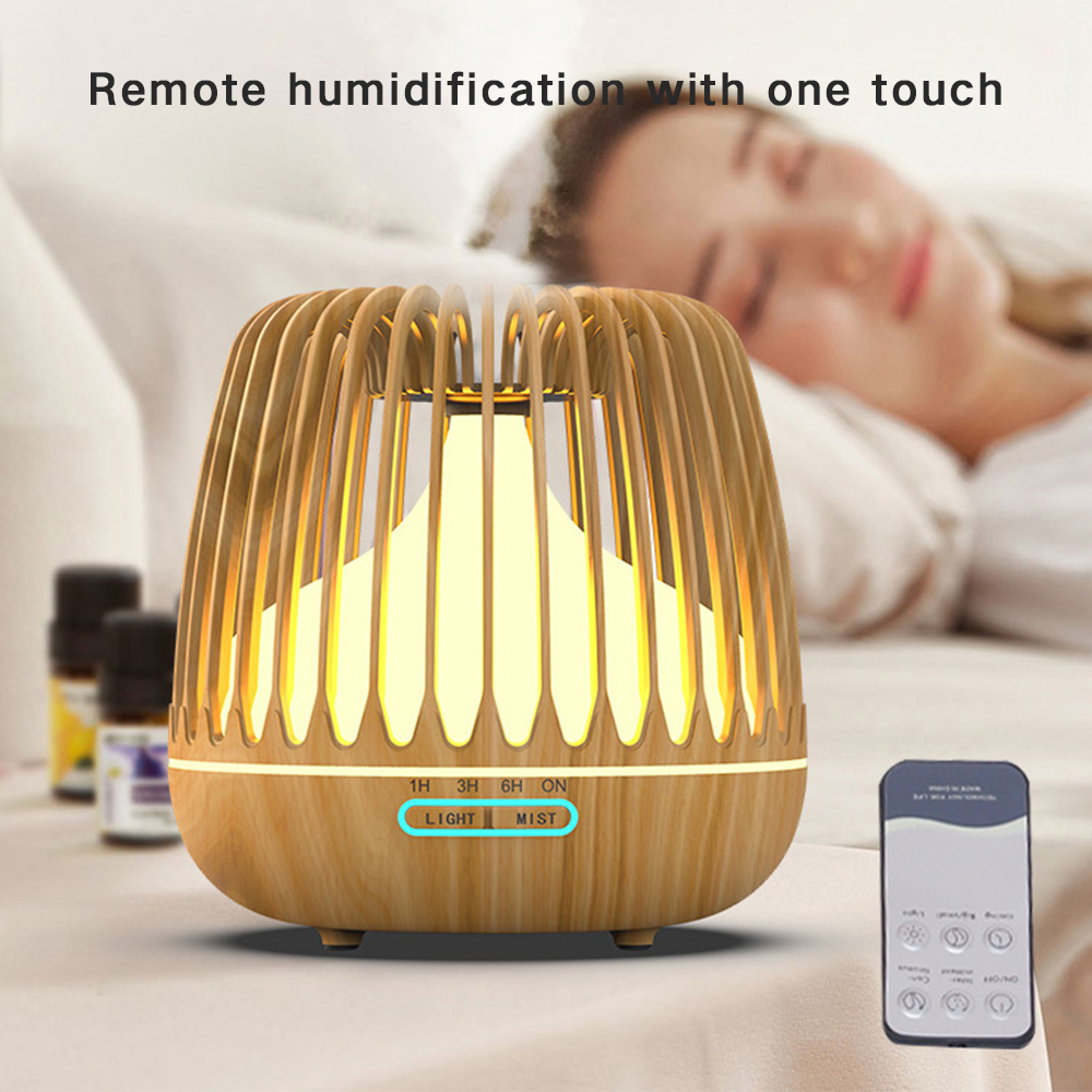 500ML Aroma Essential Oil Diffuser Ultrasonic Air Humidifier Wood Grain Color Changing LED Light Cool Mist Difusor Spray Home sd