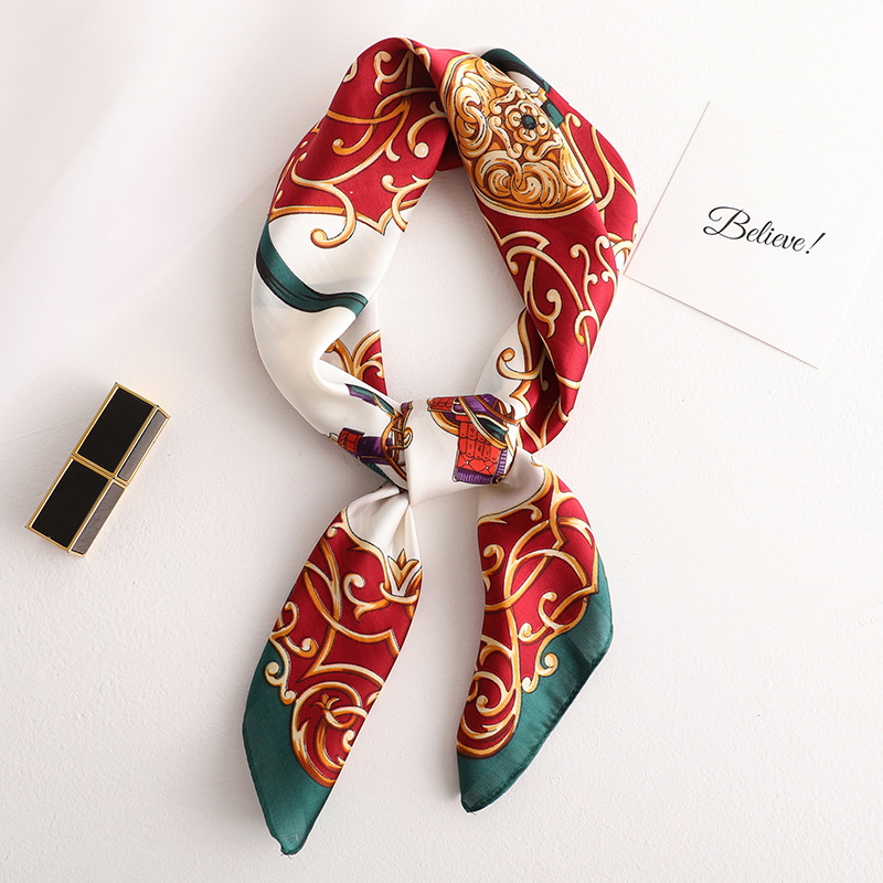 2020 New style Fashion Spring and summer lady Sunscreen Square shawl women's quality silk scarves beach printing silk headscarf