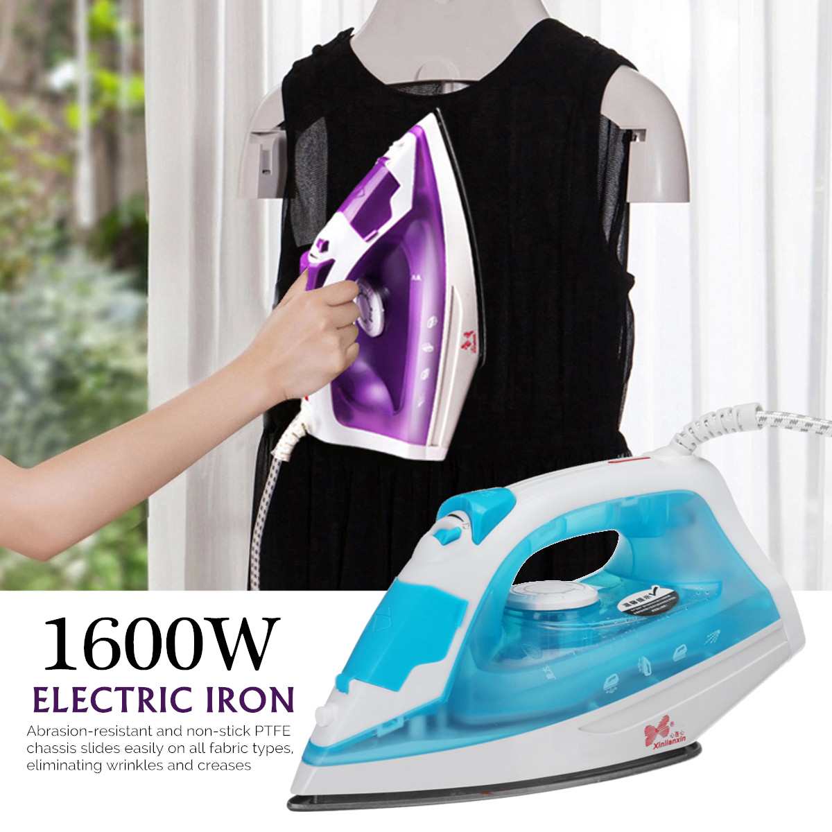 150ML Electric Irons 5 Levels Adjustable Garment Steam Irons Portable Ironing Steamer Clothing Laundry Appliance 1600W 220V