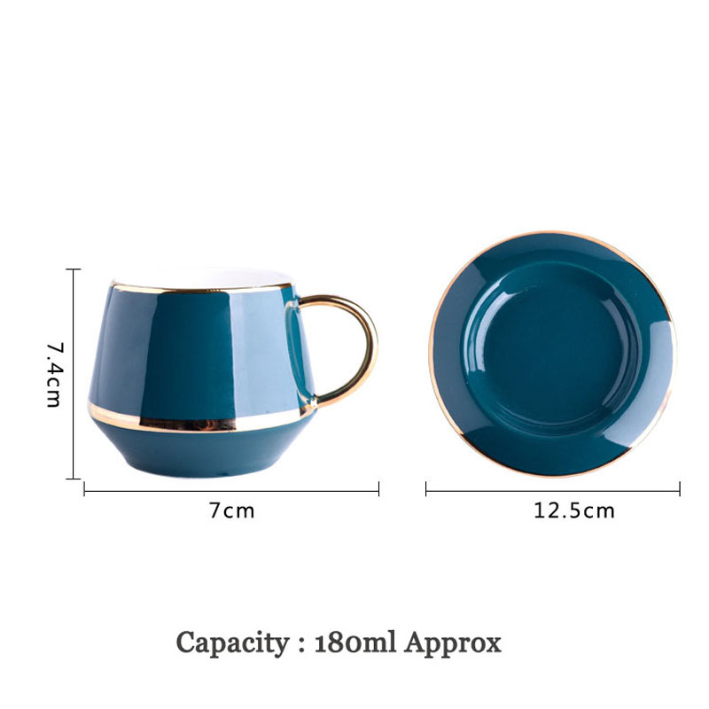 180ML Ceramic Tea Cup Set Coffee Cups and Saucer European Style Breakfast Milk Cup Home Office Teacup Porcelain Drinkware