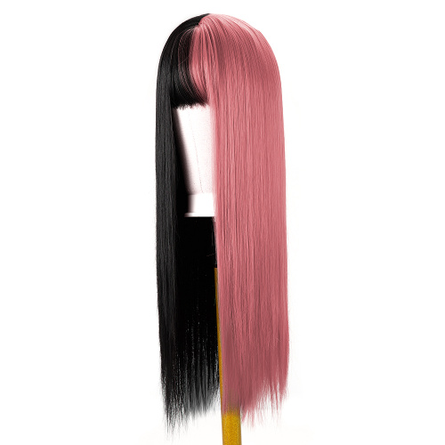 Long Straight Two Tone Cosplay Wig With Bangs Supplier, Supply Various Long Straight Two Tone Cosplay Wig With Bangs of High Quality