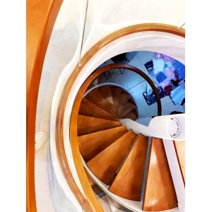 Beautiful White Coiled Small Spiral Staircase