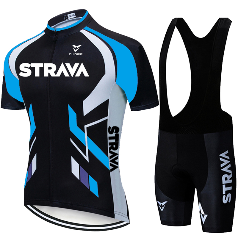 new 2020 red STRAVA Pro Bicycle Team Short Sleeve Maillot Ciclismo Men's Cycling Jersey Summer breathable Cycling Clothing Sets
