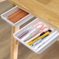 Under-The-Table Drawers Home Office Stationery Box White Gray Organizers Magic Storage Boxes Wall-mounted Drawer Punch Free Hot