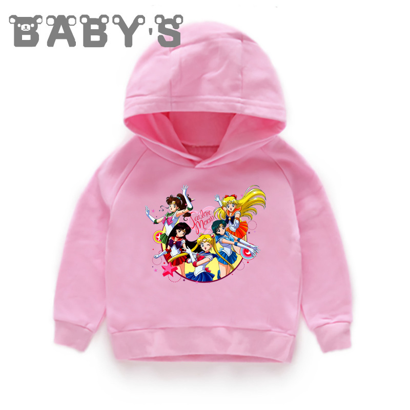 Children Hooded Hoodies Kids Sailor Moon Cartoon Cute Sweatshirts Toddler Baby Pullover Tops Girls Boys Autumn Clothes,KMT5195