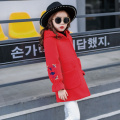 2020 New Autumn Winter Girls Woolen Coat Pink Red Flores Design Petal Sleeves Long Jacket for Kids windbreaker baby girl clothes