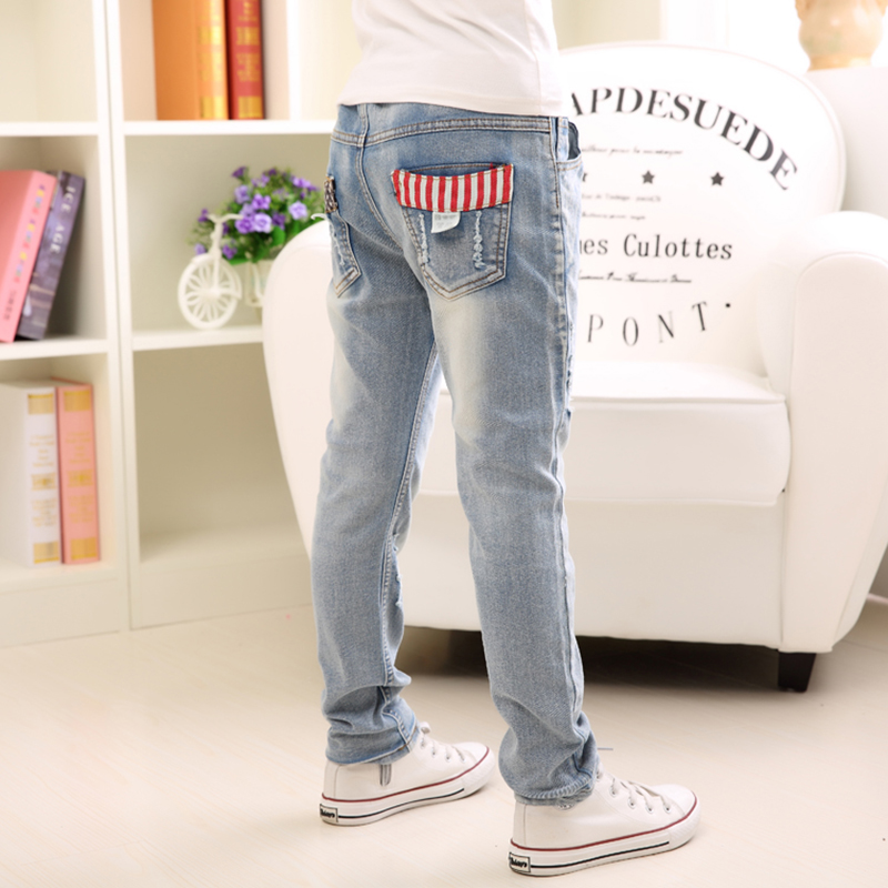 Autumn Spring Baby Boys Jeans Pants Kids Clothes Cotton Casual Children Trousers Teenager Denim Boys Clothes 4-14Year