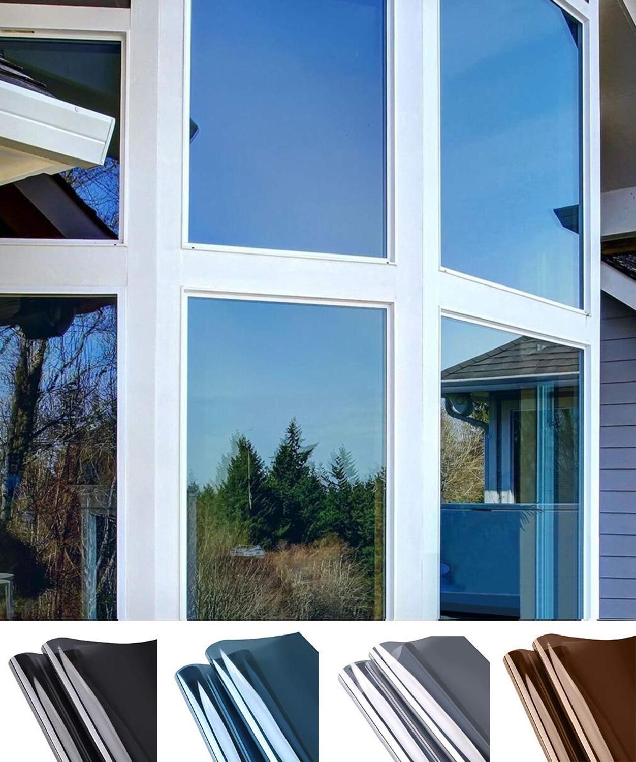One Way Mirror Window Film Sun Blocking Reflective Self adhesive window Tint Heat Control Vinyl Glass Stickers for Home Office