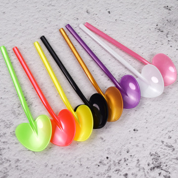 10pcs Colorful Heart Plastic Spoons Cake Ice-cream Spoons for Bachelor Party Cake Spoons Kitchen Desechable Spoon Baby Shower