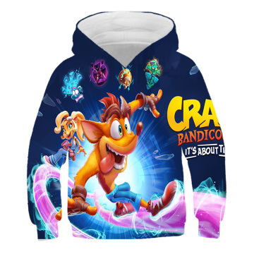 3D Boys Crash Bandicoot Hoodies For Teen Girls Funny Costume Children Clothing Autumn Kids Clothes Baby Sweatshirt Streetwear