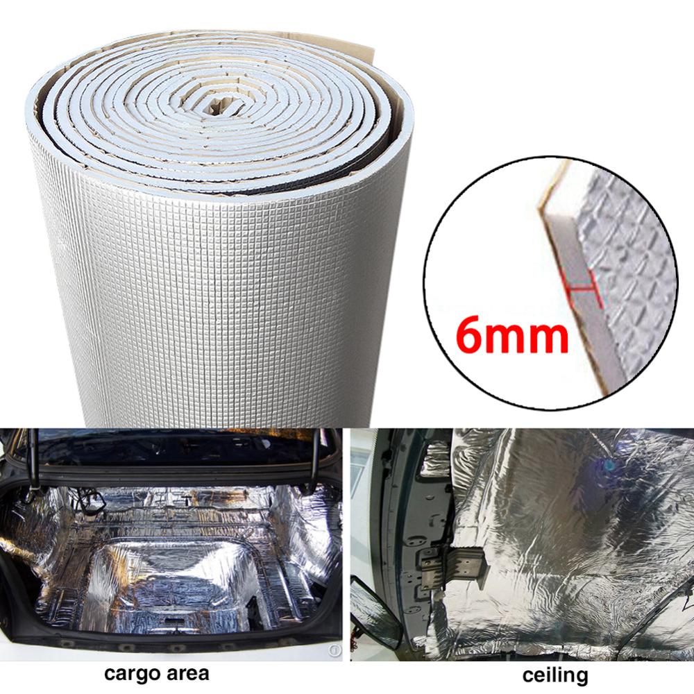 6mm 236mil Thick Aluminum foil + Muffler Cotton Car Indoor Heat Sound Deadening Insulation Soundproof Dampening Mat