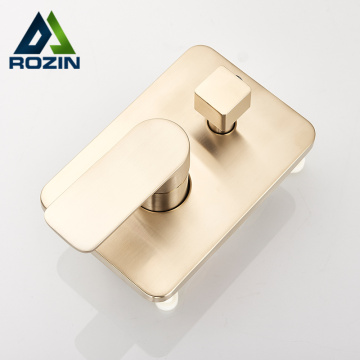 Solid Brass Brushed Gold 2-ways Concealed Shower Mixer Control Valve Round and Square Concealed Box Valve Faucet Cartridge
