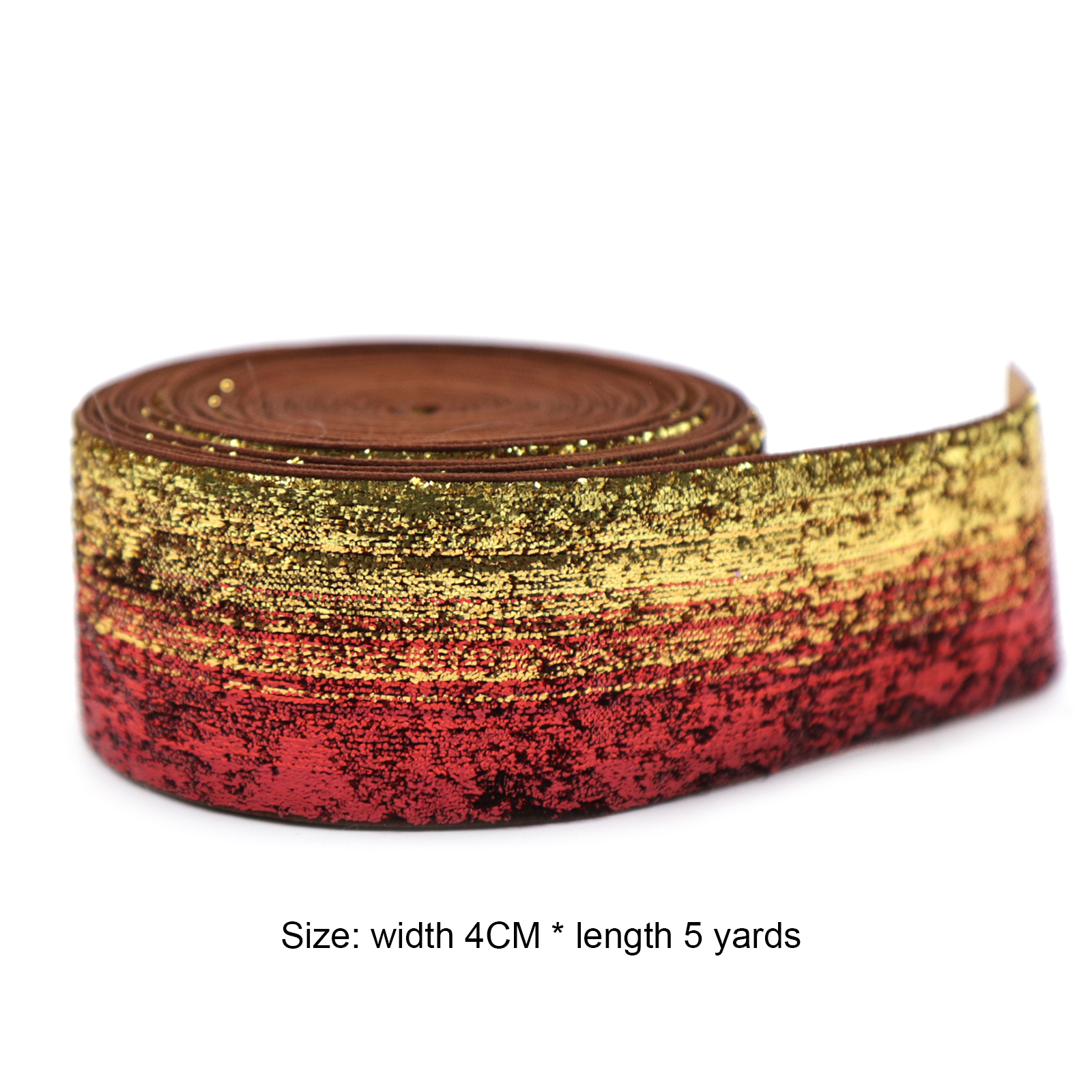 5Yard Shiny Rainbow Glitter Fold Over Ribbon for Wedding Decor Material DIY Apparel Sewing Band Arts Crafts & Sewing
