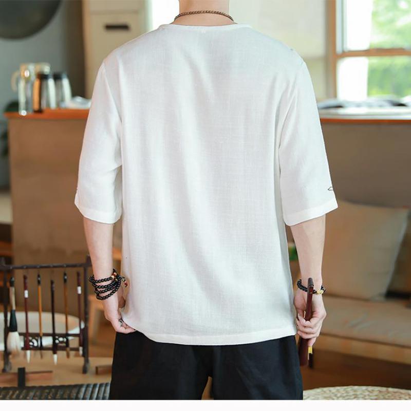 Plus Size M-5XL Men Chinese Shirt Short Sleeve Summer Streetwear Traditional Chinese Clothing For Men Chinese Style Boy Blouses