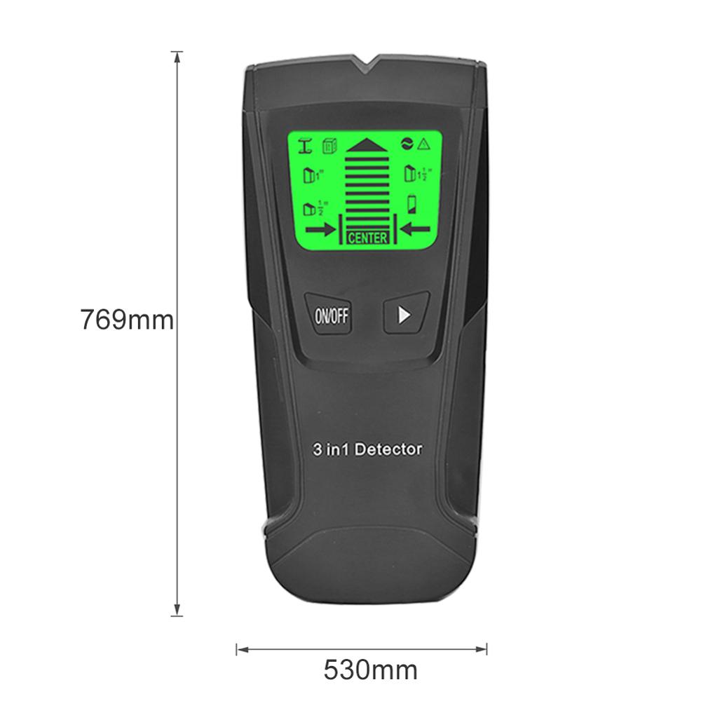 3-In-1 Metal Detector Wood Stud Finder Hidden Wire Detector AC live Wire Cable Detector Electric Box Finder TH210