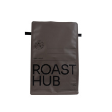 Block Bottom 12Oz Black Aluminum Foil Coffee Bag With Valve