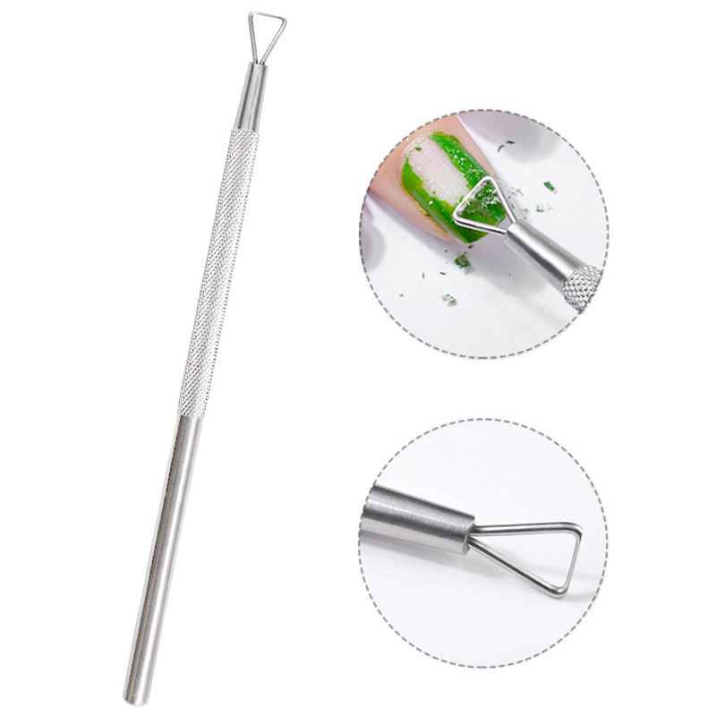 1pc Cuticle Remover Pusher UV Gel Nail Polish Remover Stainless Steel Dead Skin Remover Manicure Pedicure Nail Art Tool TSLM1