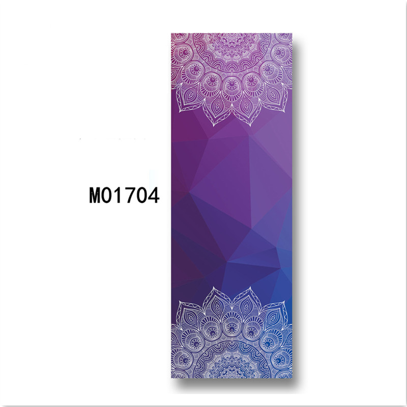 Lotus Pattern Suede Foldable Yoga Mat Pad Non-slip Slimming suede printed yoga mat Exercise Fitness Gymnastics Mat Body