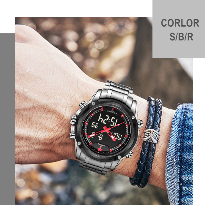 NAVIFORCE Men Digital Watch Top Brand Luxury Military Sport Watches For Men Quartz Analog Alarm Clock Male Waterproof Wristwatch