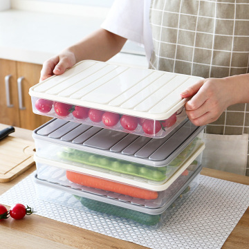 Food Storage Box Refrigerator Crisper Sealed Kitchen Accessories Organizer Vegetables Fruits Storage Rack Can Be Stacked Tray