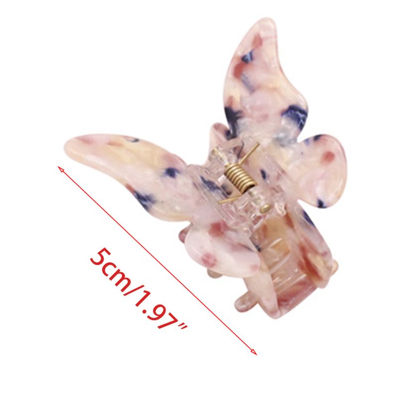 Acetate Resin Hair Claw Sweet Fairy Butterfly Hairpin Clip Gradient Tie-Dye Colored Styling Tools Barrettes for Women Girls