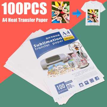 100pcs A4 Heat Transfer Paper for T-shirt Printing Ironing Hot Stamping Machine Lamp/Dark Transfer Paper