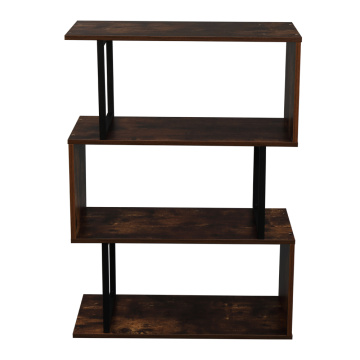 3-Tier Industrial Easy-Assembly Metal Frame Bookcase Storage Shelf for Living Room Narrow Bedroom Office kitchen