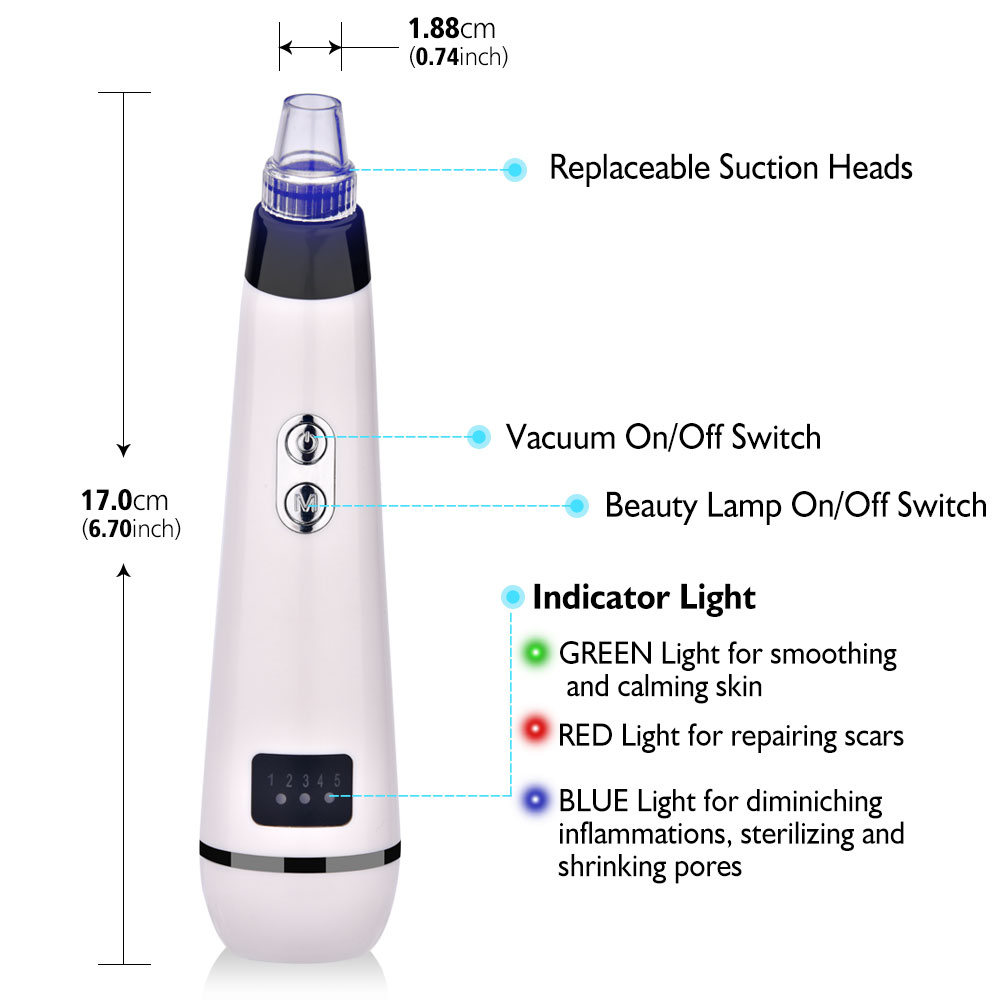 Vacuum Blackhead Remover Spot Pore Nose Cleaner Skin Care Tools Remover Acne Suction Whiteheads Beauty Machine Face Cleaning