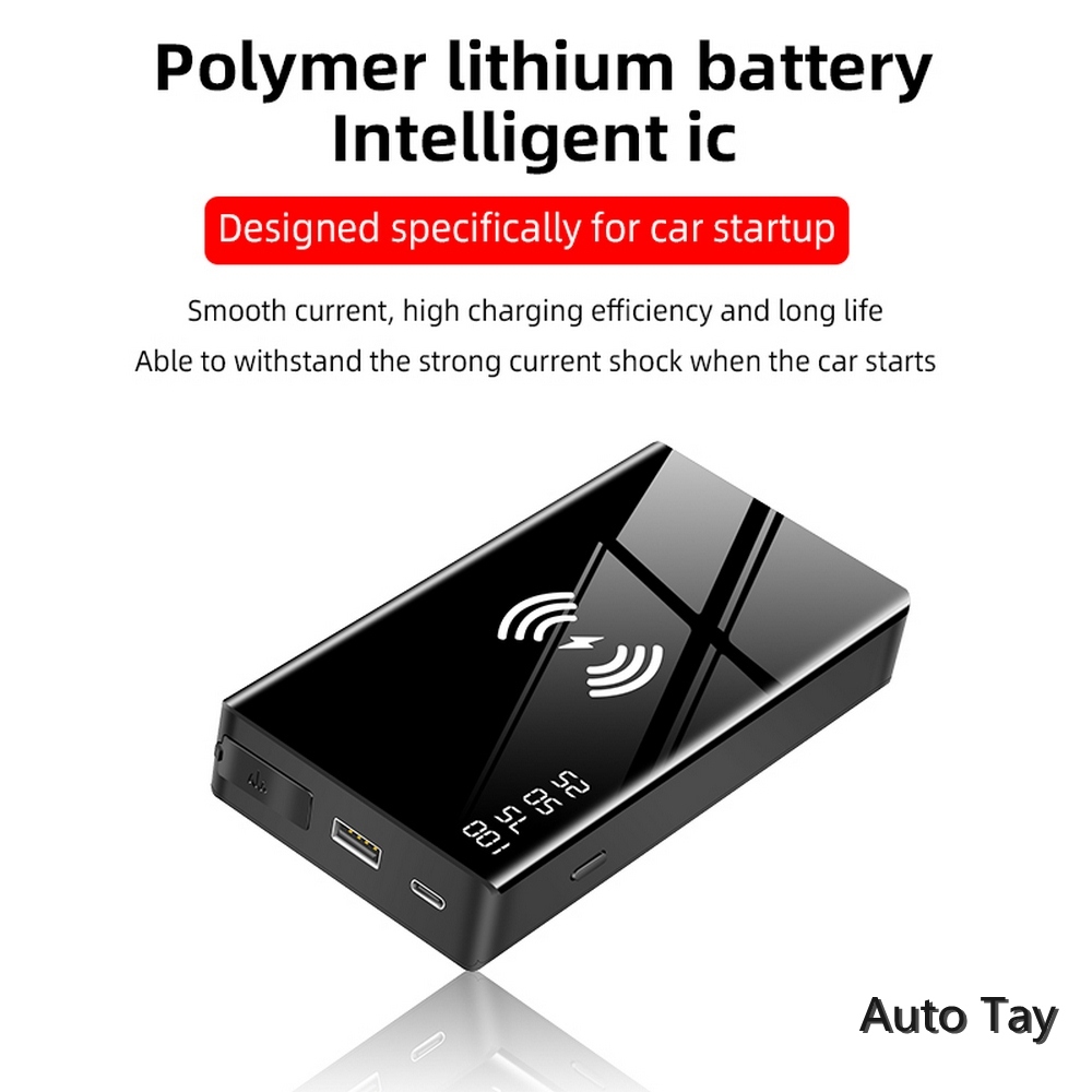 20000mAh 12V Wireless Charger Peak Current 600A Car Jump Starter Portable Power Bank Lighting Device Boster For Car Auto Tools