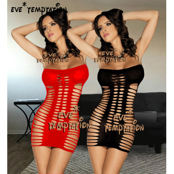 Sexy Sleepwear Lingerie Babydoll Mesh Body Stocking Temptation Intimate open crotch Catsuit Nightwear dress Strapless W119