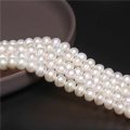 8-9mm Real White Fresh water Pearl Beads Natural Pearls Punch Loose Beads For Jewelry Making Wedding DIY Necklace Bracelet 14"