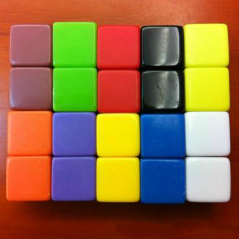 6Pcs/set Foreign Trade New Product 16mm Square Angle Glossy Dice Blank Dice