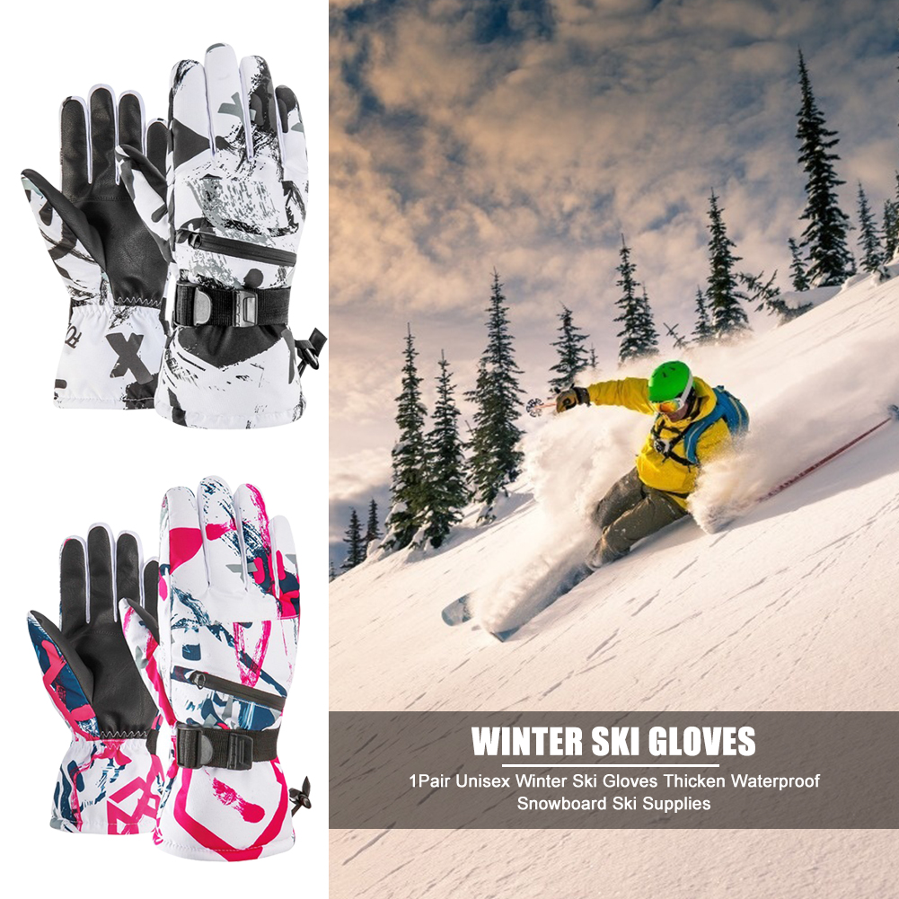 1pair Unisex Winter Ski Gloves Snowboard Ultralight Gloves Waterproof Warm Riding Gloves Motorcycle Touch Screen golve