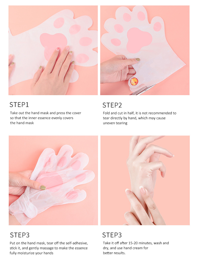 1pcs Cat's Claw Glove Hand Mask Hand Care Exfoliating Moisturizing Whitening Tender Skin Care Exfoliating Hand Mask TSLM1