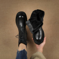 New Arrival Women Cow Leather Ankle Boots Zipper Keep Warm Wool Fur Winter Snow Boots Platforms Casual Shoes Woman Basic Boots
