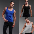 2020 Men's Tank Top Slim Fit Collocation Square Collar Breathable Vest Cotton Wide Shoulder Underwear Sleeveless